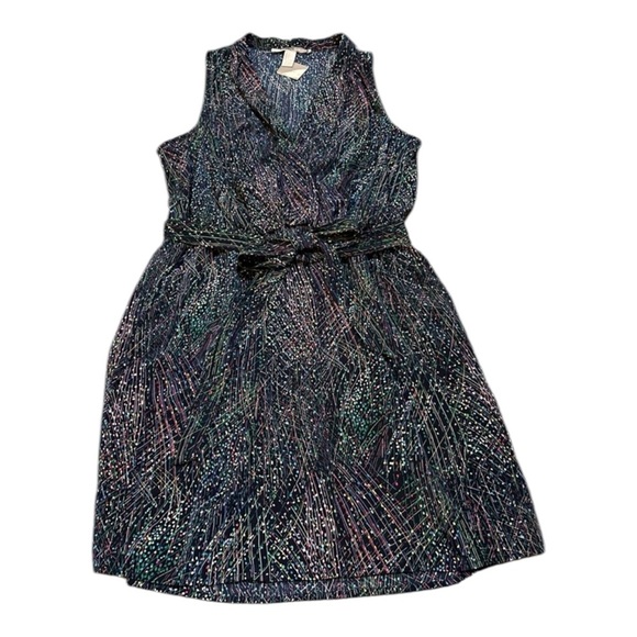 FOREVER 21 Sz L Black Pink Green Dress Multicolor Abstract Print Bow Belt R $38 - Picture 11 of 11